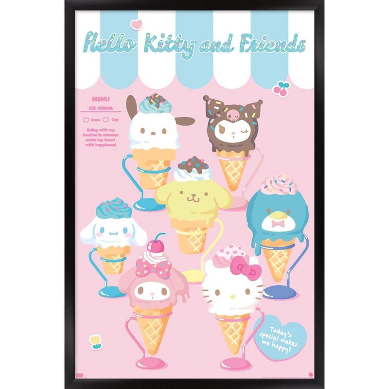 Trends International Hello Kitty and Friends: 24 Ice Cream Parlor - Group Framed Wall Poster Prints, 1 of 7