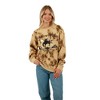 Yellowstone Bucking Horse Logo Crew Neck Short Sleeve Tan Faux Wash Women's Oversized Pullover Sweatshirt - 4 of 4
