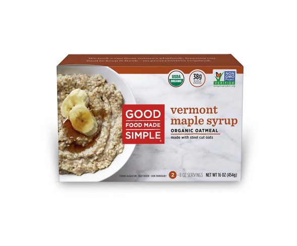 Good Food Made Simple Vermont Maple Syrup Frozen Oatmeal - 16oz