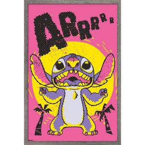 Trends International Disney Lilo and Stitch: Midnight Squiggles - Stitch Arrr Framed Wall Poster Prints - 1 of 4