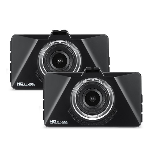 Dartwood Dash Cam With Fhd 1080p, 3" Lcd, 120° Wide Angle, Wdr, Night Vision (2 Pack) Included Sd Card)