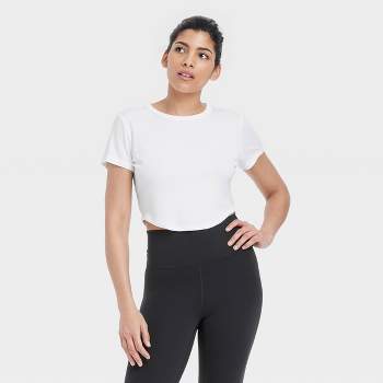 Women's Modal Rib Cropped Short Sleeve Shirt - All In Motion™
