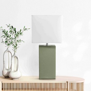 21" Monaco Avenue Modern Leather Table Lamp - Elegant Designs - 1 of 4