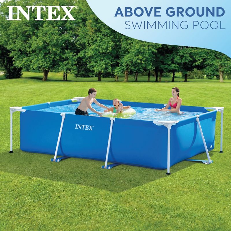 Intex Rectangular Frame Above Ground Outdoor Home Backyard Splash Swimming Pool with Flow Control Valve for Draining, 3 of 7