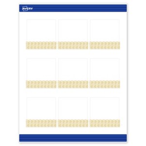 Avery Square Business Cards, Gold Lace Trim Pattern, 2.5" x 2.5" - 1 of 4