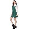 INSPIRE CHIC Women's Corduroy Button Front A-Line Bib Overall Pinafore Skirts - 4 of 4