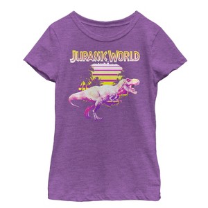Girl's Jurassic World Retro T. Rex Sunset T-Shirt - 1 of 3