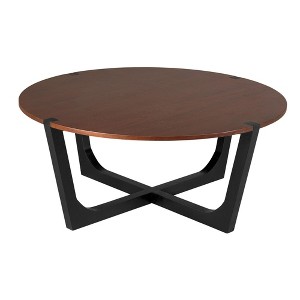 ChicFurnit Coffee Table Acacia Solid Wood Design with Modern Brown and Black Color for Living Room, Brown, 47.2"*47"*5.25" - 1 of 3