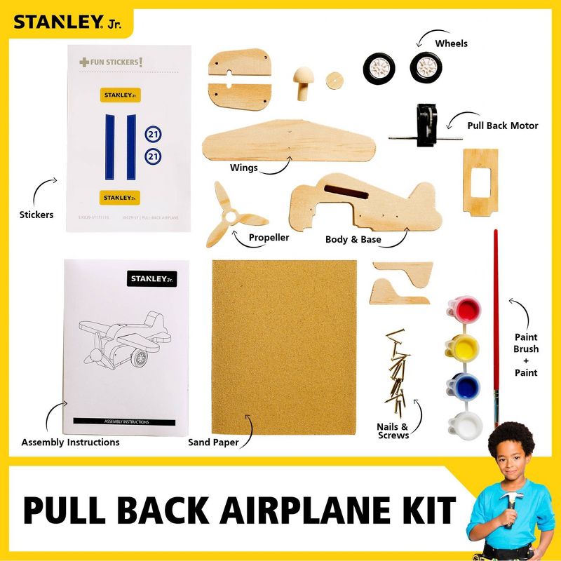 Stanley Jr. DIY Pull Back Airplane Kit, 2 of 9