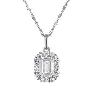 Naturalux 14K Yellow 1.4 Cttw Lab Grown Diamond Halo Necklace - 1 of 4