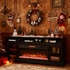 70.9'' Fireplace TV Stand with Glass Cabinets & Touch Panel, Modern Media Console wirh Touch Panel for 80 Inch TV-3irtyhousy - 2 of 4