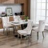ELJGET Set of 2 Velvet Upholstered Dining Chairs, High-end Tufted Solid Wood Backrest Chair with Chrome Stainless Steel Plating Legs - 3 of 4