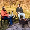 Sunnydaze Outdoor Camping or Backyard Round Cosmic Stars and Moons Fire Pit with Cooking Grill Grate, Spark Screen, and Log Poker - 30" - 2 of 4