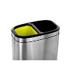 Alpine Industries Stainless Steel 2-Compartment Trash Can with Open Lid 10.5-Gallon 2/Pack - 4 of 4