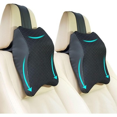 Car Seat Headrest Neck Rest Cushion,100% Pure Memory Foam Neck Pillow with Breathable Removable Cover,Comfortable Ergonomic & Neck Pain Relief,2 Pack
