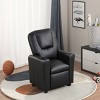 GlasFlength Sofas Kids Recliner Chair with Convenient Cup Holder Easy Clean Practical for Playrooms and Bedrooms, Black, 21"*23"*27" - 2 of 4