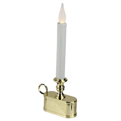 Brite Star 11" LED Christmas Candle Lamp with Toned Base - White/Gold