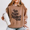 Late Night Readers Club Distressed - Women's Lightweight Garment Dyed Sweatshirt - 2 of 3