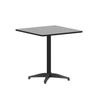 Flash Furniture Mellie 27.5'' Square Aluminum Indoor-Outdoor Table with Base
