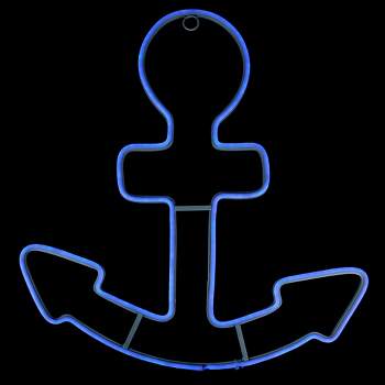 Northlight 17" Neon Blue LED Lighted Anchor Window Silhouette Decor