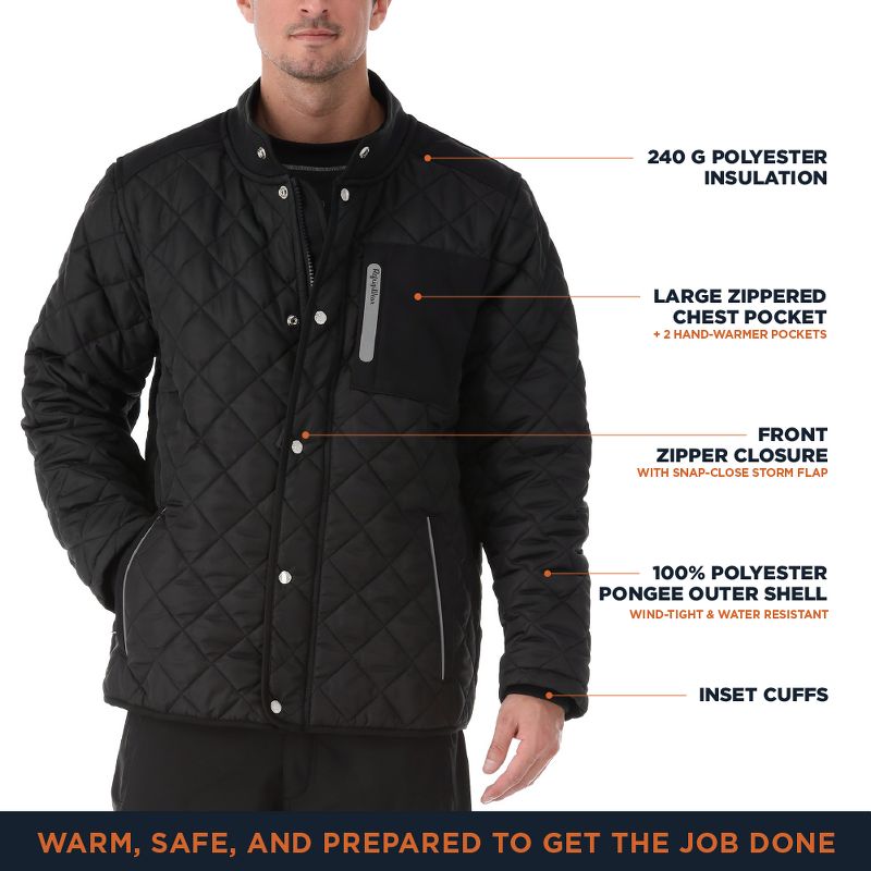 RefrigiWear Insulated Diamond Quilted Water Repellent Jacket, 4 of 8