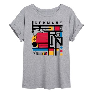 Women's - Peanuts - Snoopy Berlin Bauhaus Oversized Graphic T-Shirt - 1 of 4