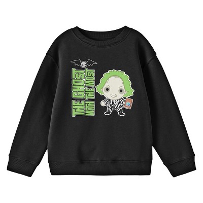 Beetlejuice Chibi Betelgeuse The Ghost With The Most Boy's Black Sweatshirt-Large