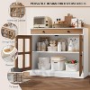 35.4" Sideboard Buffet Cabinets with Glass Door, Buffet Cabinet with Storage and Drawer, Modern Buffets & Sideboards for Dining Room, Kitchen - 4 of 4