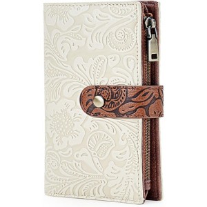 FATMOON Women’s RFID Blocking Trifold Wallet - Stylish Vegan Leather Purse with Large Capacity & Zipper Coin Pocket for Travel Everyday Use - 1 of 4