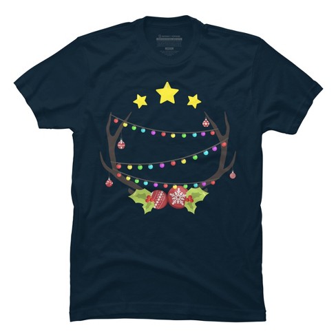 Men's Design By Humans Christmas Deer By Reivchan T-shirt - Navy ...