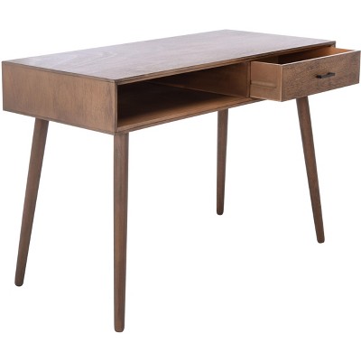 Remy Brown Mid-Century Wood Writing Desk with Drawer