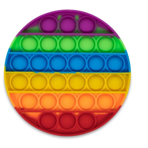 Bubble Push Pop It Silicone Stress Relief Sensory Fidget Toy Rainbow Square Oval 
