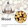 LNC Laius 6-Lights 22.8"Wagon Wheel Farmhouse Candle Chandelier,Rustic Broand and Brown Wood Tone - 2 of 4