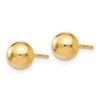 Black Bow Jewelry 6mm (1/4 Inch) 14k Yellow Gold Polished Ball Friction Back Studs - 2 of 4