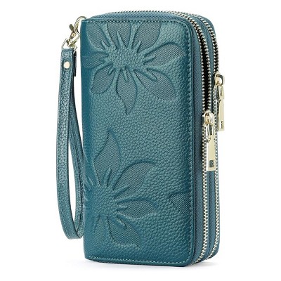 Women’s Large Capacity Wallet, Double Zip Leather RFID Blocking Card & Phone Holder Wristlet – Stylish & Functional for Everyday Use