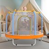 INFURNIC Trampolines Kids Indoor Outdoor Trampoline with Safety Net and Basketball Hoop for Active Play, Orange, 55"*55"*44" - 4 of 4