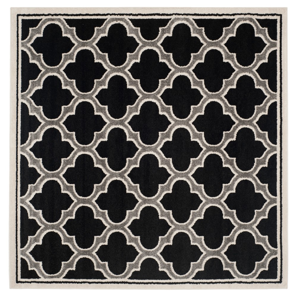 7'x7' Coco Loomed Rug Anthracite/Ivory - Safavieh
