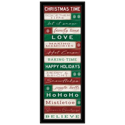 HomeRoots Christmas Time Black Framed Wall Art