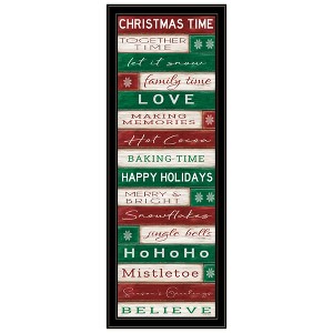 HomeRoots Christmas Time Black Framed Wall Art - 1 of 4