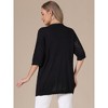INSPIRE CHIC Women's Half Sleeve Lightweight Open Front Sheer Knit Casual Cardigan - 3 of 4