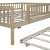 NicBex Twin/Full Size Daybed Wood Bed Frame with Trundle and Fence Guardrails for Bedroom,Living Room,Apartment - 4 of 4