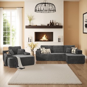XIZZI Modular Sectional Sofa Couch, L/U-Shape Upholstered Couch, Modern Minimalist Couches for Living Room, Free Combination Deep Seat Corner Couch - 1 of 4