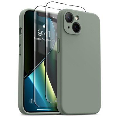 BONGEEK for iPhone 14 Case, Upgraded Silicone 14 Phone Case Shockproof Women Men Girl Protective Case - Calke Green