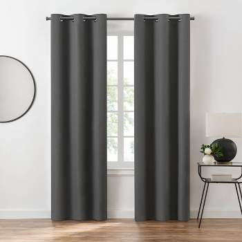 2pk Eclipse Room Darkening Marston Grommet Curtain Panels Charcoal Gray