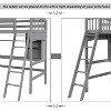 PAGED Simple Wooden Loft Bed Bunk Bed, Twin Size Bed Frame with Inclined Ladder and Guardrail for Kids, Teens, Adults - 4 of 4