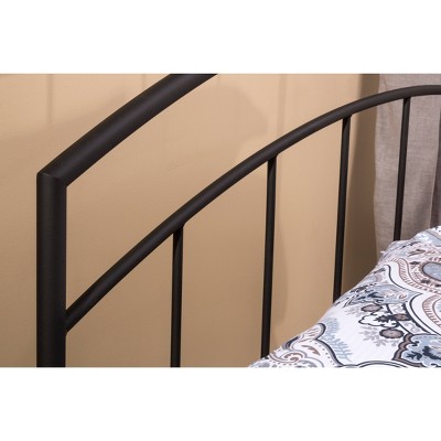 Textured Black Metal Queen Bed with Headboard and Footboard