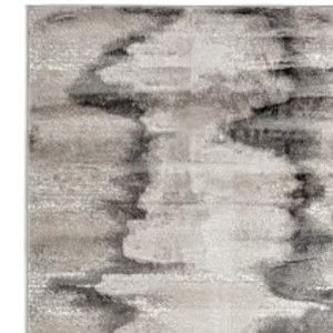 Gray Ivory and Taupe Abstract Power Loom Area Rug - 1 of 4