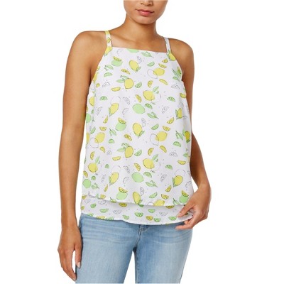 maison Jules Womens Lemon Knit Blouse