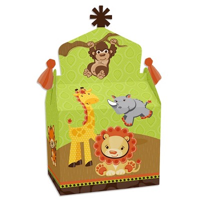 Big Dot of Happiness Funfari - Fun Safari Jungle - Treat Box Party Favors - Baby Shower or Birthday Party Goodie Gable Boxes - Set of 12