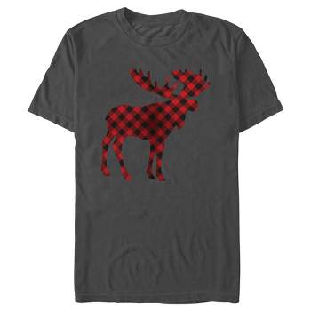 Men's Lost Gods Christmas Plaid Moose T-Shirt